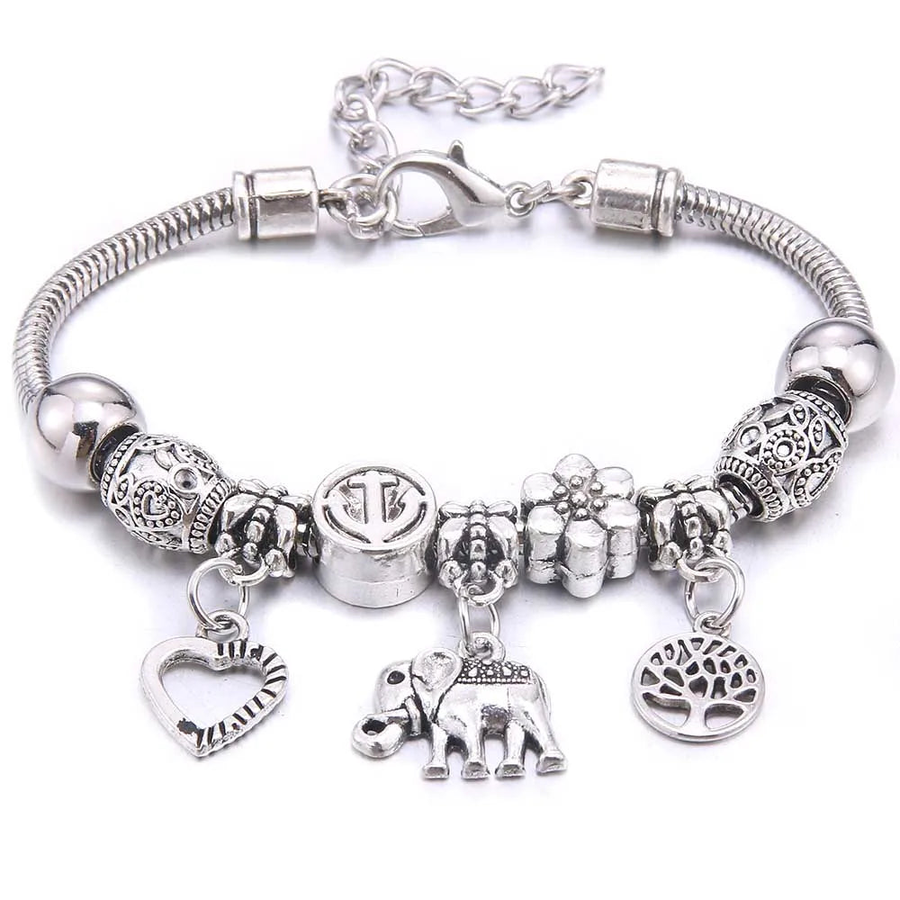 Charm Bracelet & Bangles Jewelry white butterfly Crown Beads Bracelets Brands