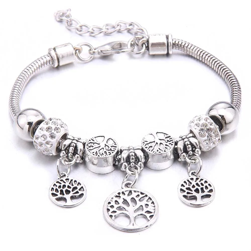 Charm Bracelet & Bangles Jewelry white butterfly Crown Beads Bracelets Brands