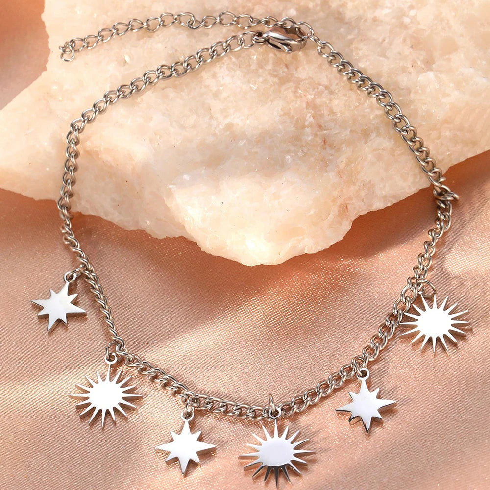 Stainless Steel Single Layer Star Sun Ladies