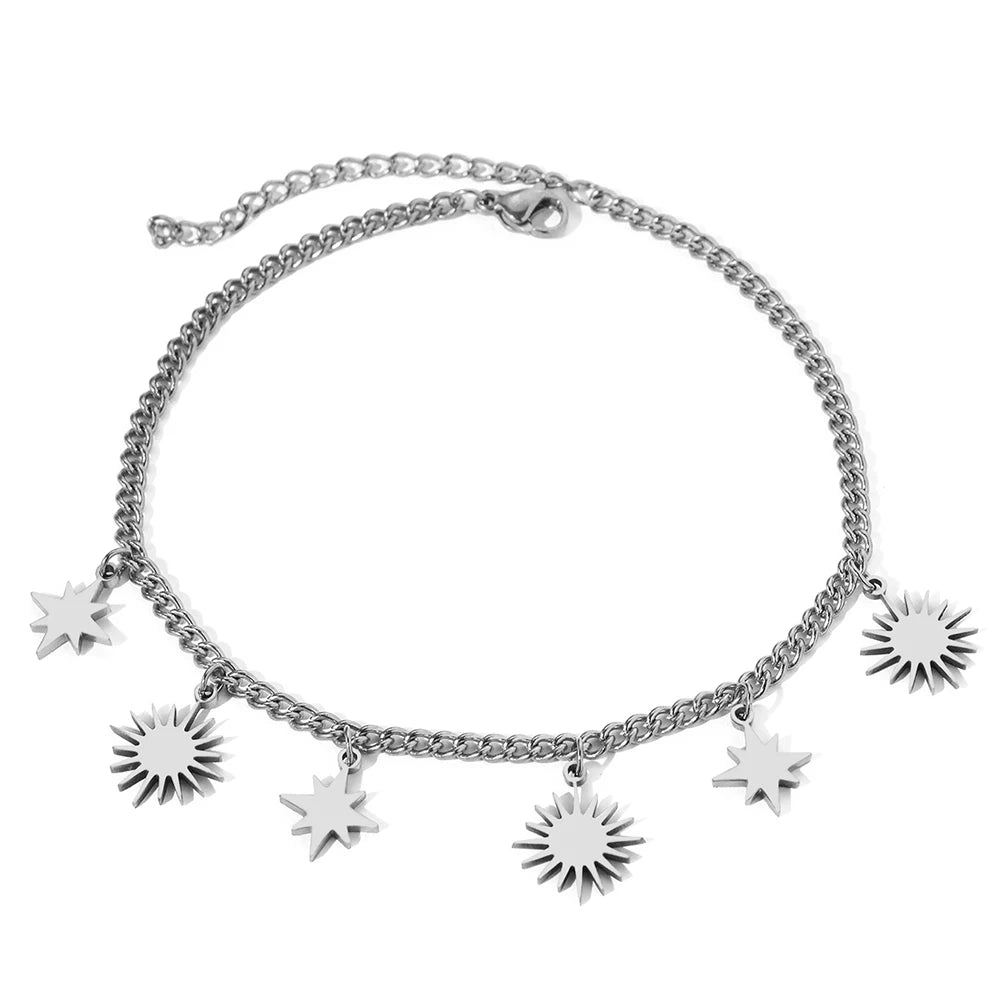 Stainless Steel Single Layer Star Sun Ladies