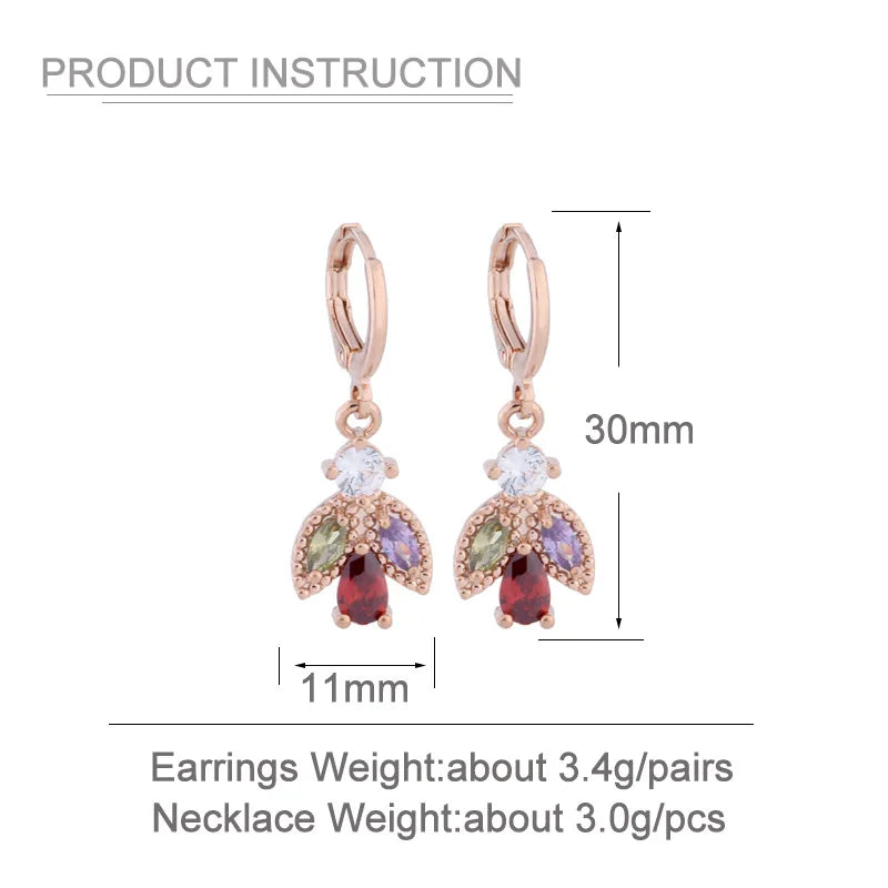 High Quality Rose Gold Color Jewelry Sets for Women Elegant