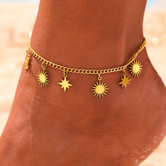 Stainless Steel Single Layer Star Sun Ladies