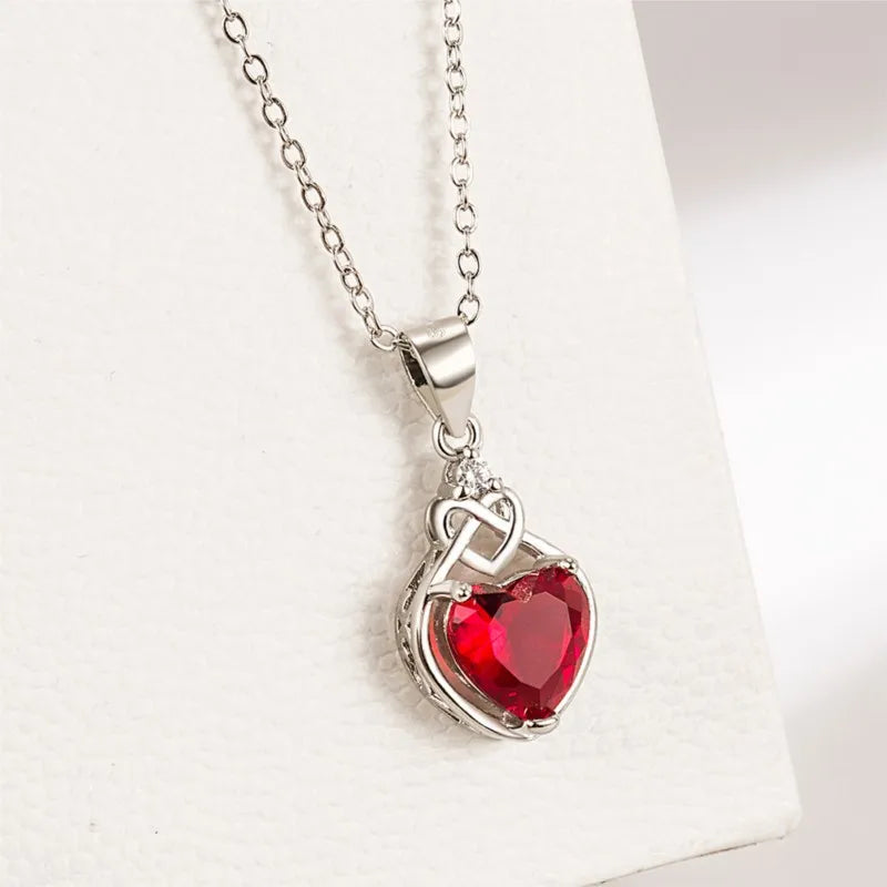 Love Heart Pendant Necklace Earrings Ring Sets for Women